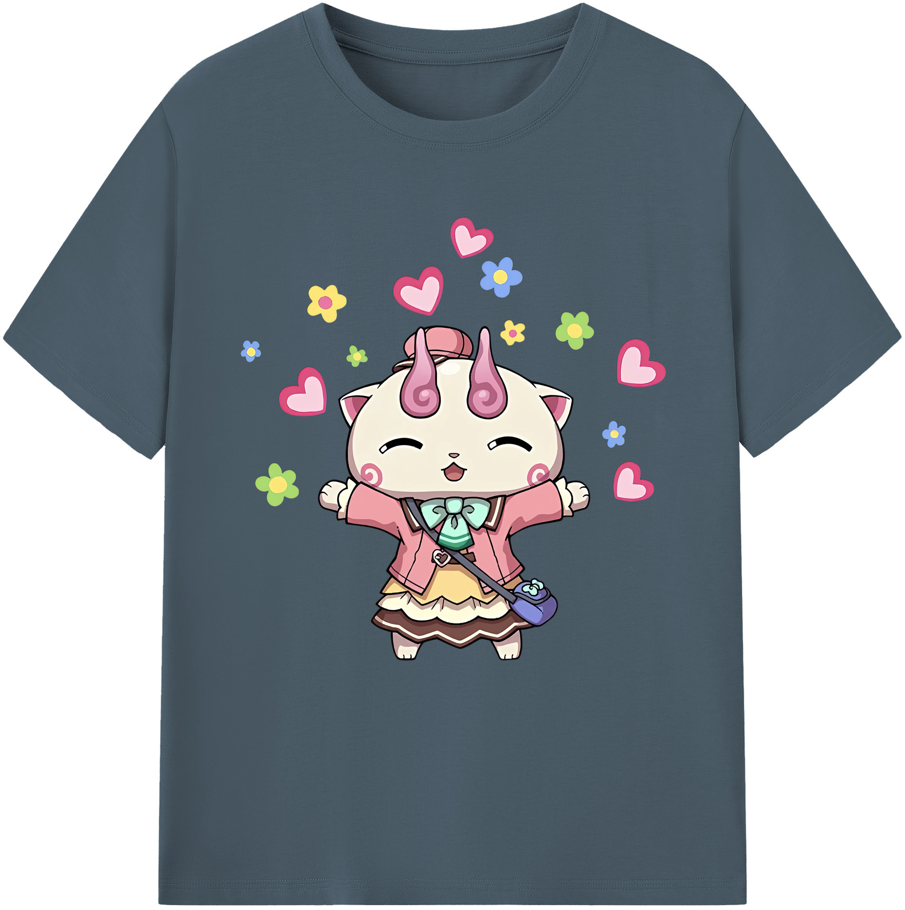 （画像用） 妖怪ウォッチ Yo-kai Watch 綿100％半袖Tシャツ（フロントプリント）